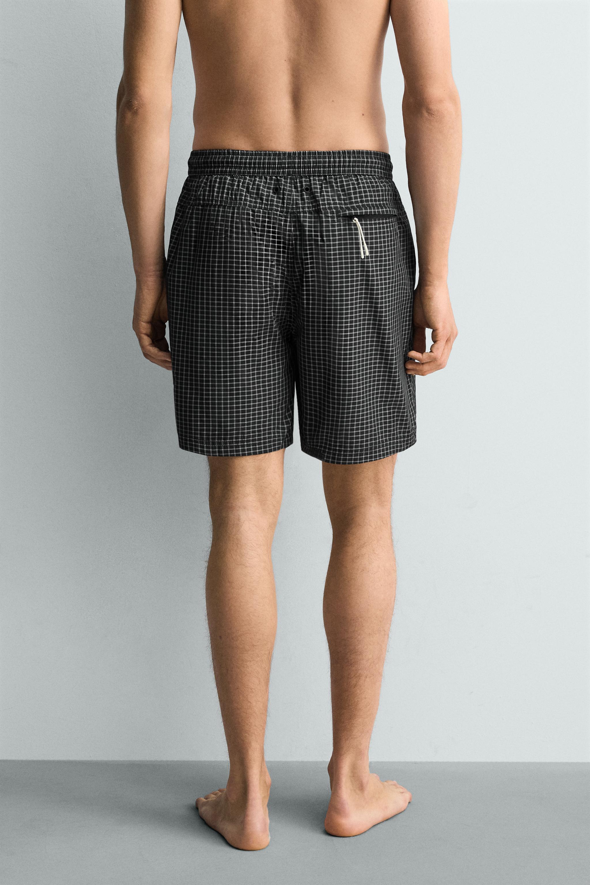 MAILLOT DE BAIN LONG À CARREAUX